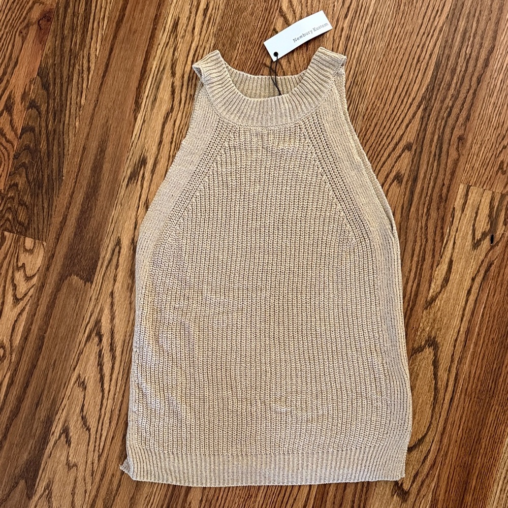 Newbury Kustom Beige Knit Tank Top